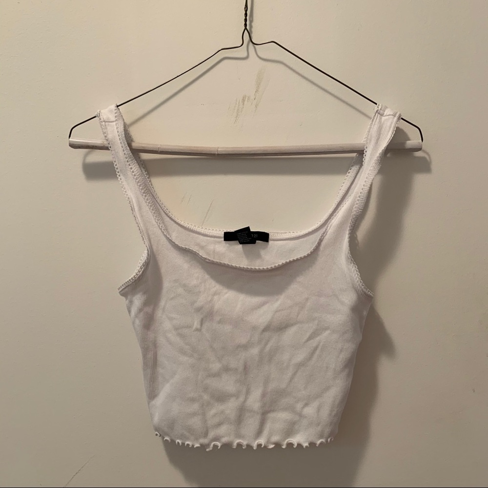 ❗️SALE❗️ CUTE WHITE RUFFLE TANK TOP